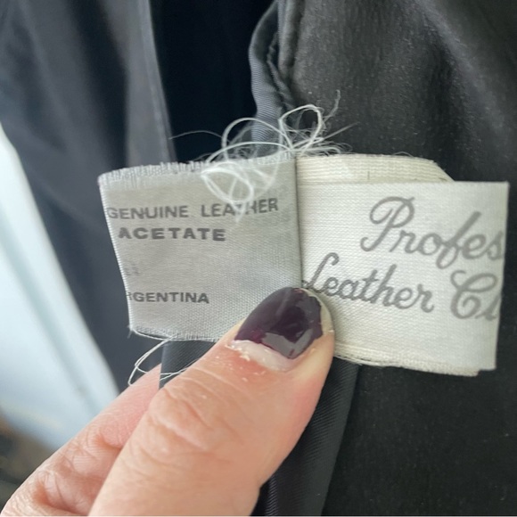 Vintage 80s Gino di Giorgio Black Leather Button Up Trench Coat Size L - Picture 16 of 16